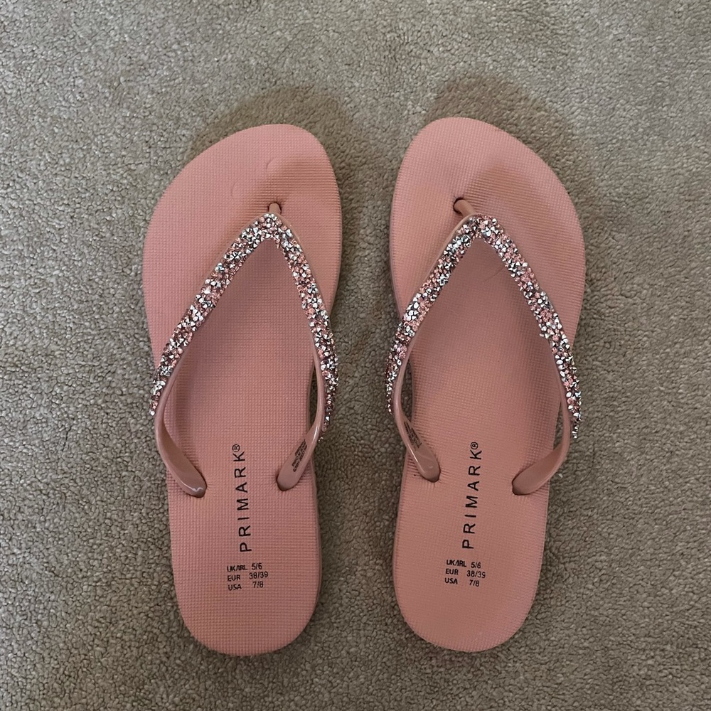 Pink Sparkle Flip Flops